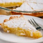 Slice of Lemon Pie on plate.