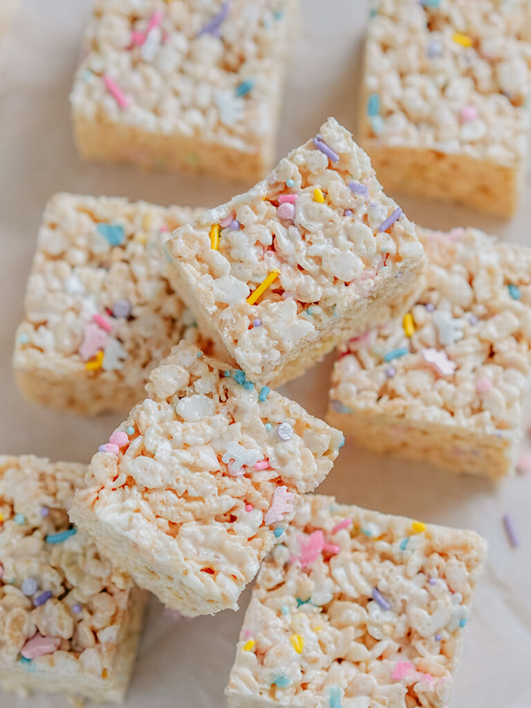 Soft and chewy these rice Krispies treats are ready to eat!