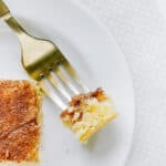 fork with piece of the BEST Snickerdoodle Bar on it. Yum!