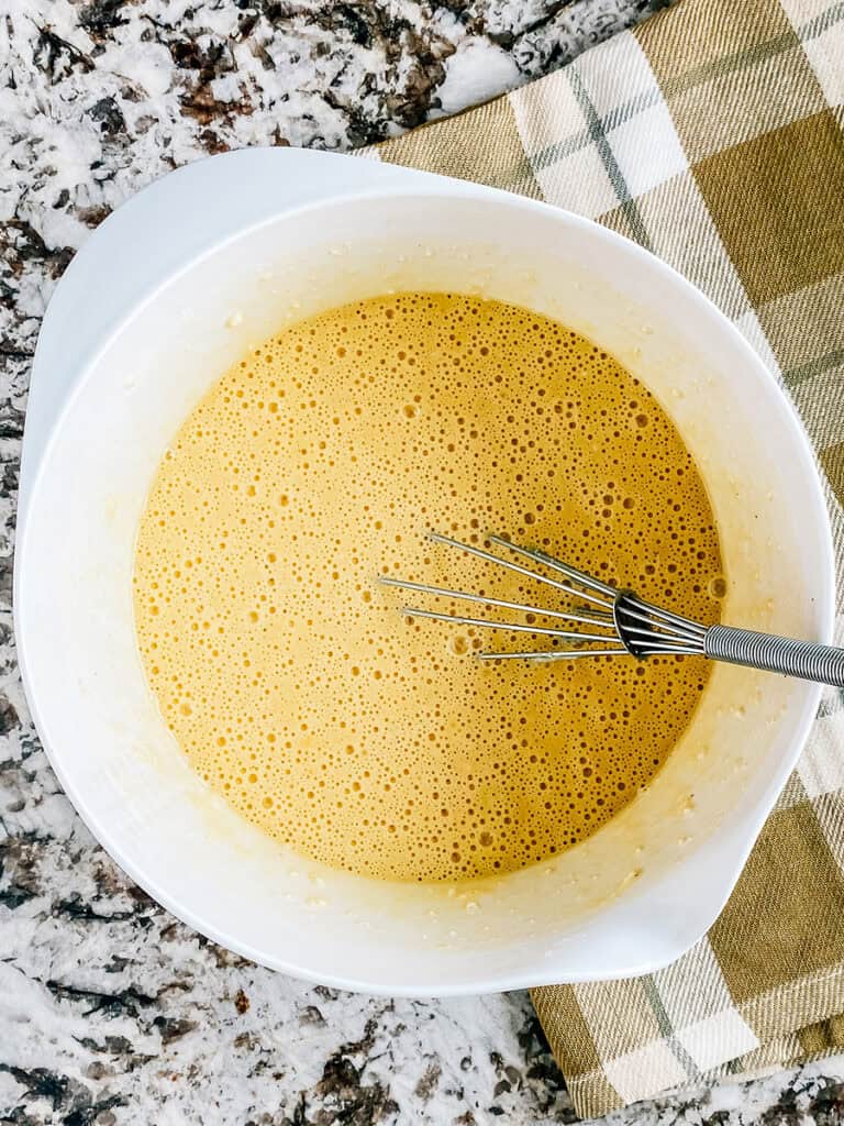 Mix pancake batter for a McGriddle Breakfast Bake.